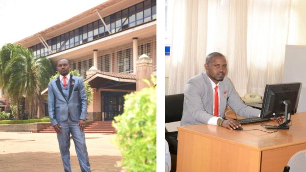 Munyoki Infront Of The Moi University Library And Computer Laboratory