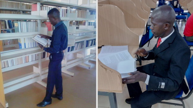 Simiyu Studing In Library